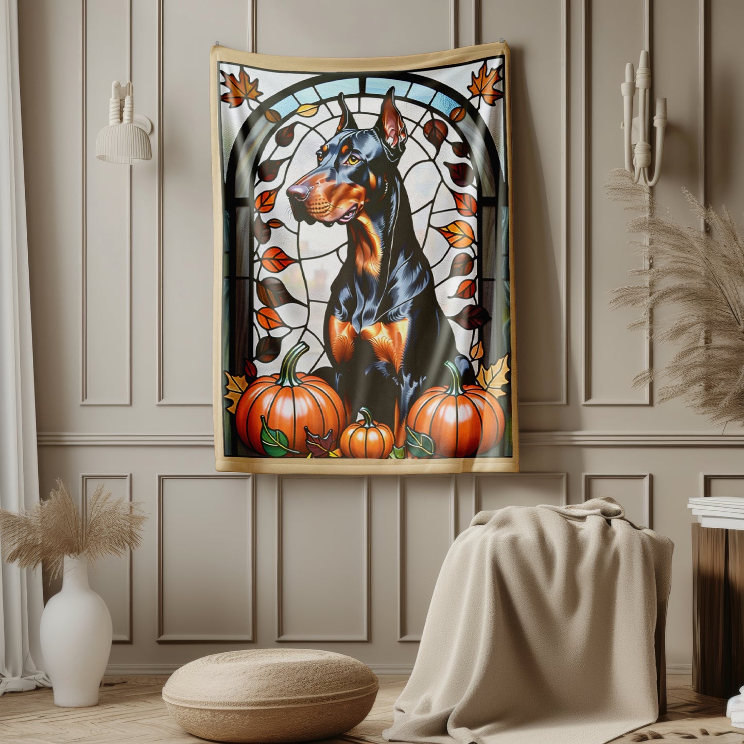 Doberman Dog Velveteen Plush Blanket - Pet Lover Gift, Doberman Pet Blanket, Dog Lover Gift