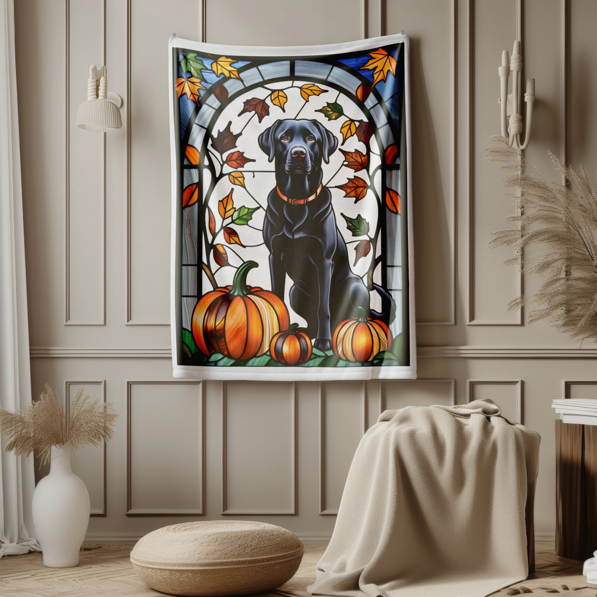 Black Labrador Dog Velveteen Plush Blanket - Pet Lover Gift, Black Labrador Pet Blanket, Dog Lover Gift