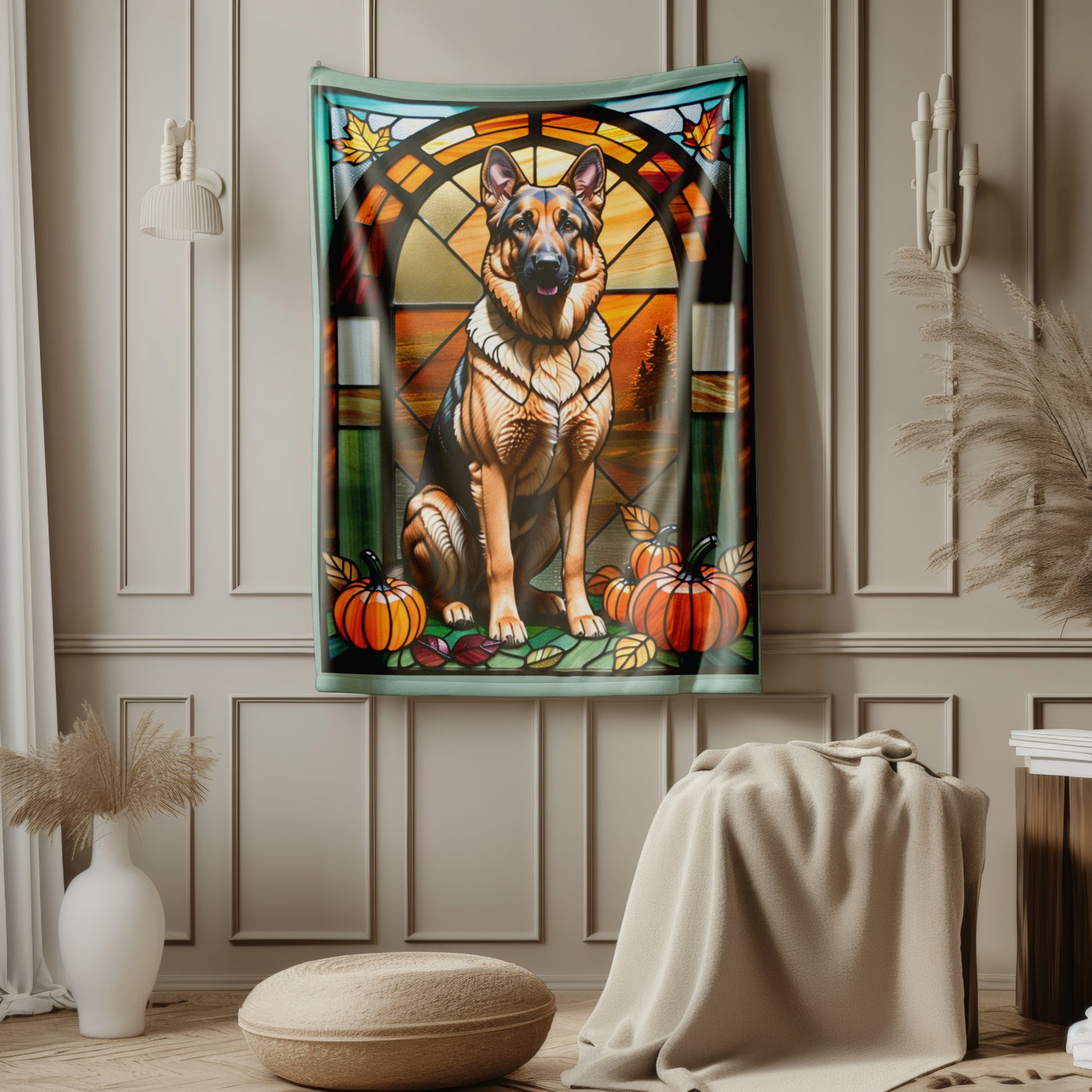 German Shepherd Dog Velveteen Plush Blanket - Pet Lover Gift, German Shepherd Pet Blanket, Dog Lover Gift