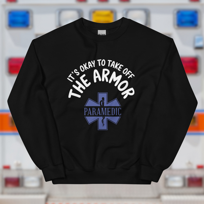 Paramedic / EMT, It's Okay To Take Off The Armor - Crew Neck Sweatshirt, Gildan