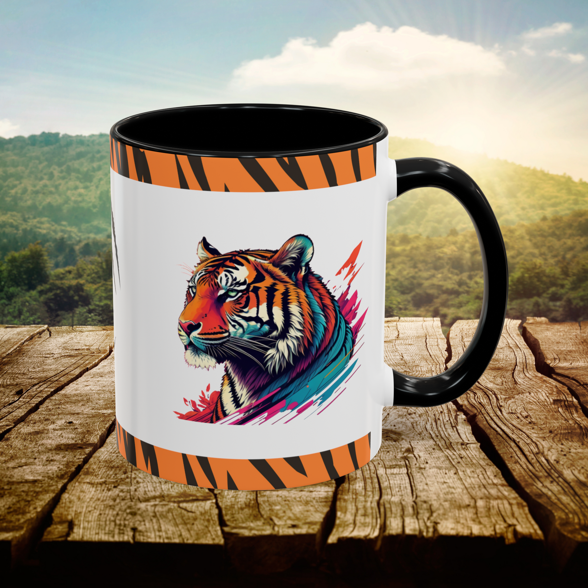 Calm in the Tiger's Stripes: Tiger Accent Coffee Mug (11, 15oz)