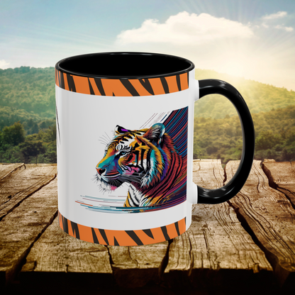 Bold Tiger Strides: Tiger Accent Coffee Mug (11, 15oz)