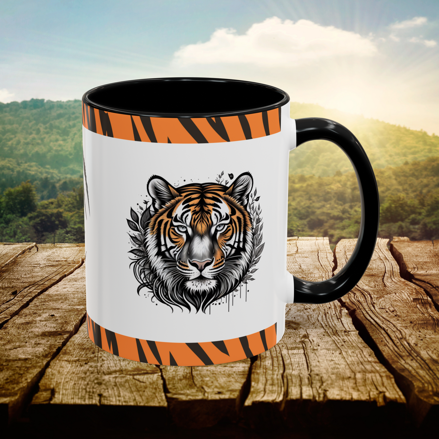 Empower Your Mind: Tiger Accent Coffee Mug (11, 15oz)