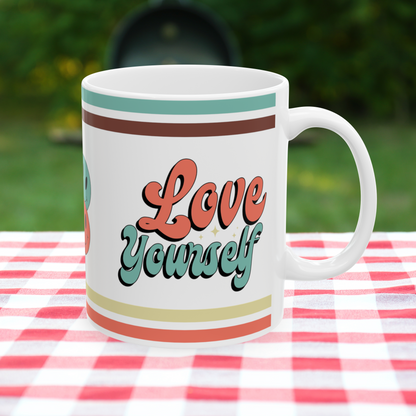 Love Yourself Retro Ceramic Mug, (11oz, 15oz)