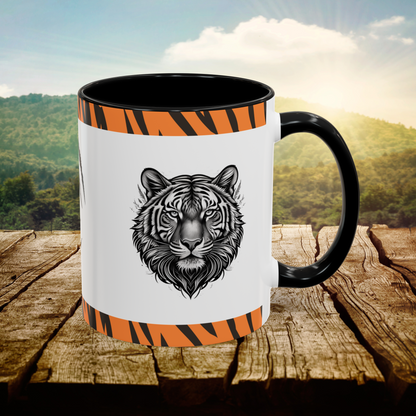 Majestic Roar: Tiger Accent Coffee Mug (11, 15oz)