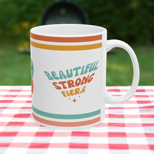 Beautiful Strong Fiera Retro Ceramic Mug, (11oz, 15oz)