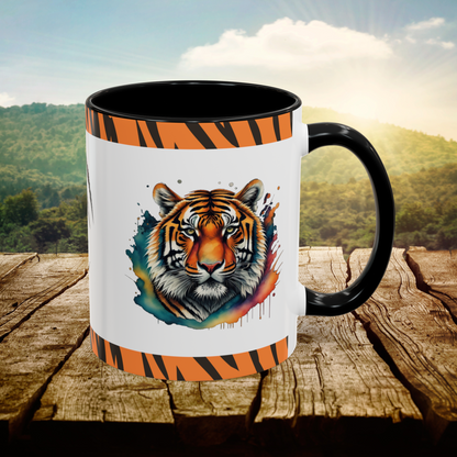 Tiger Tranquility: Tiger Accent Coffee Mug (11, 15oz)