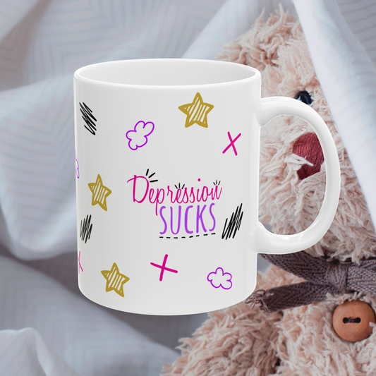 Depression Sucks - Ceramic Mug (11oz, 15oz)