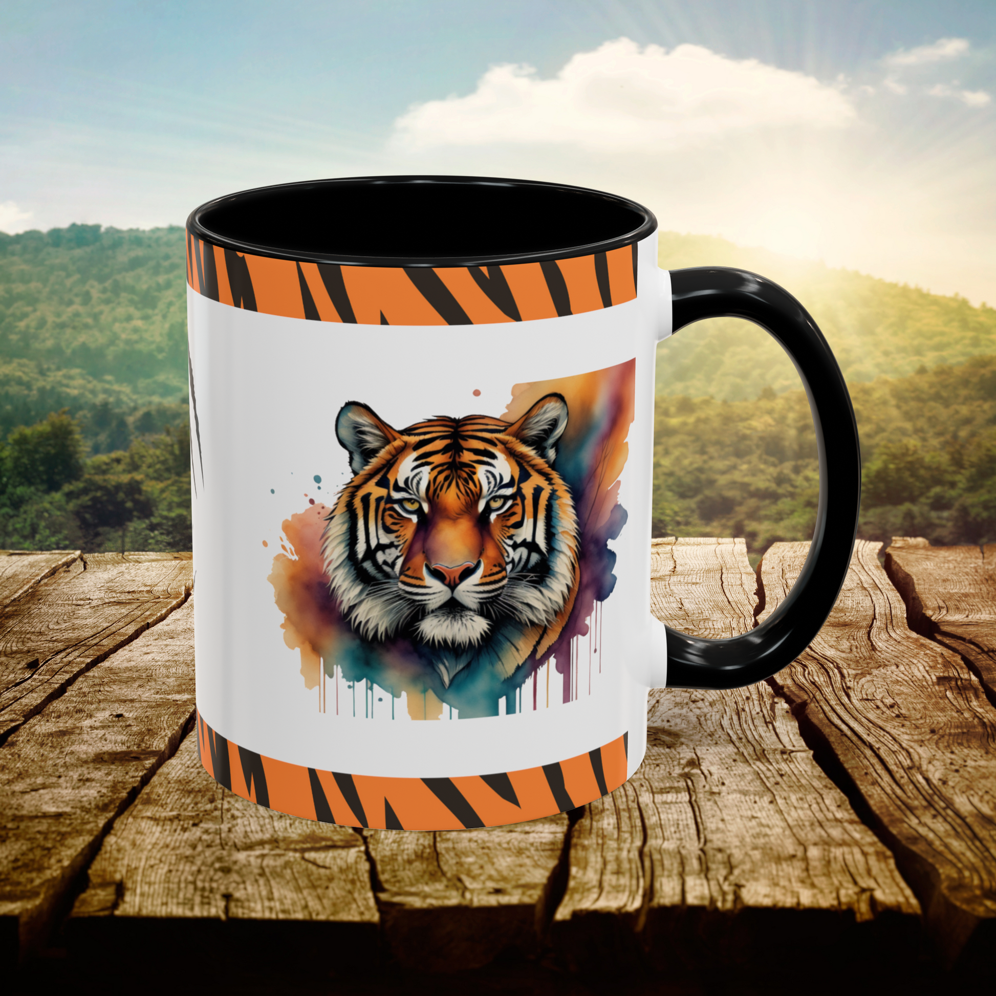 Stalking Serenity Tiger Therapy: Tiger Accent Coffee Mug (11, 15oz)