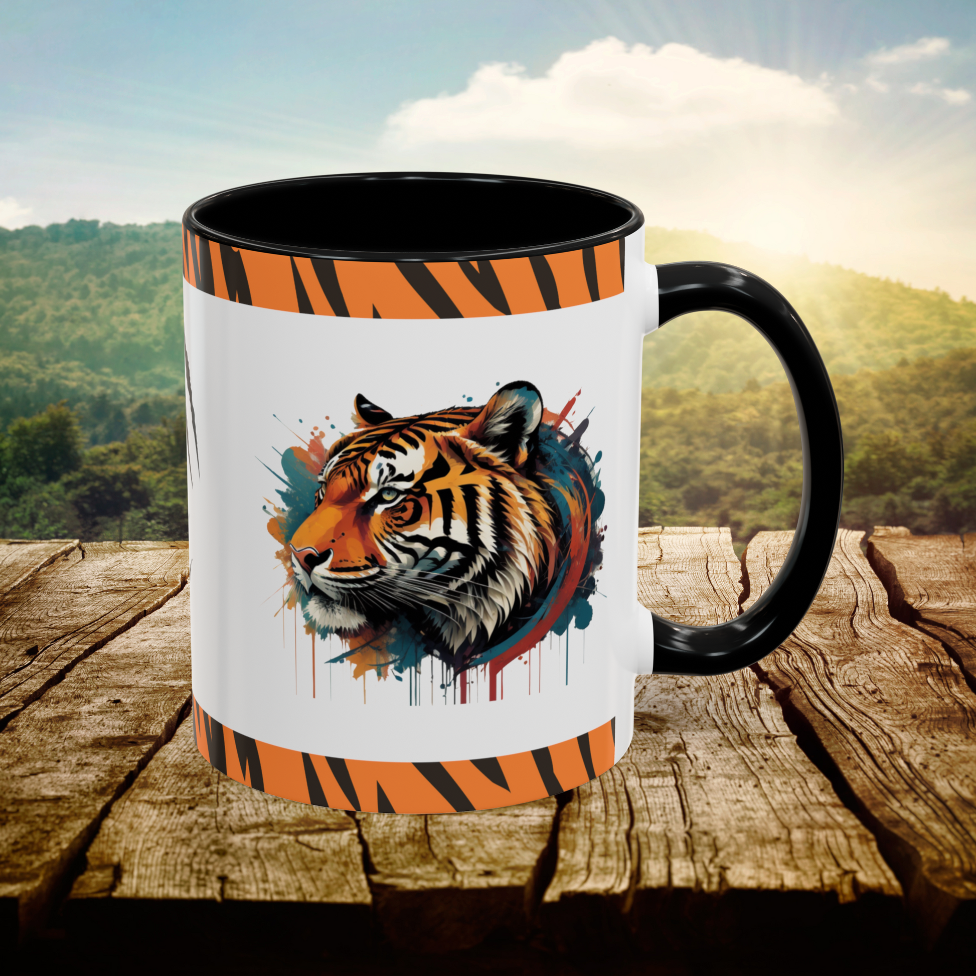 Mental Health Maneuver Tiger Unleashed: Tiger Accent Coffee Mug (11, 15oz)