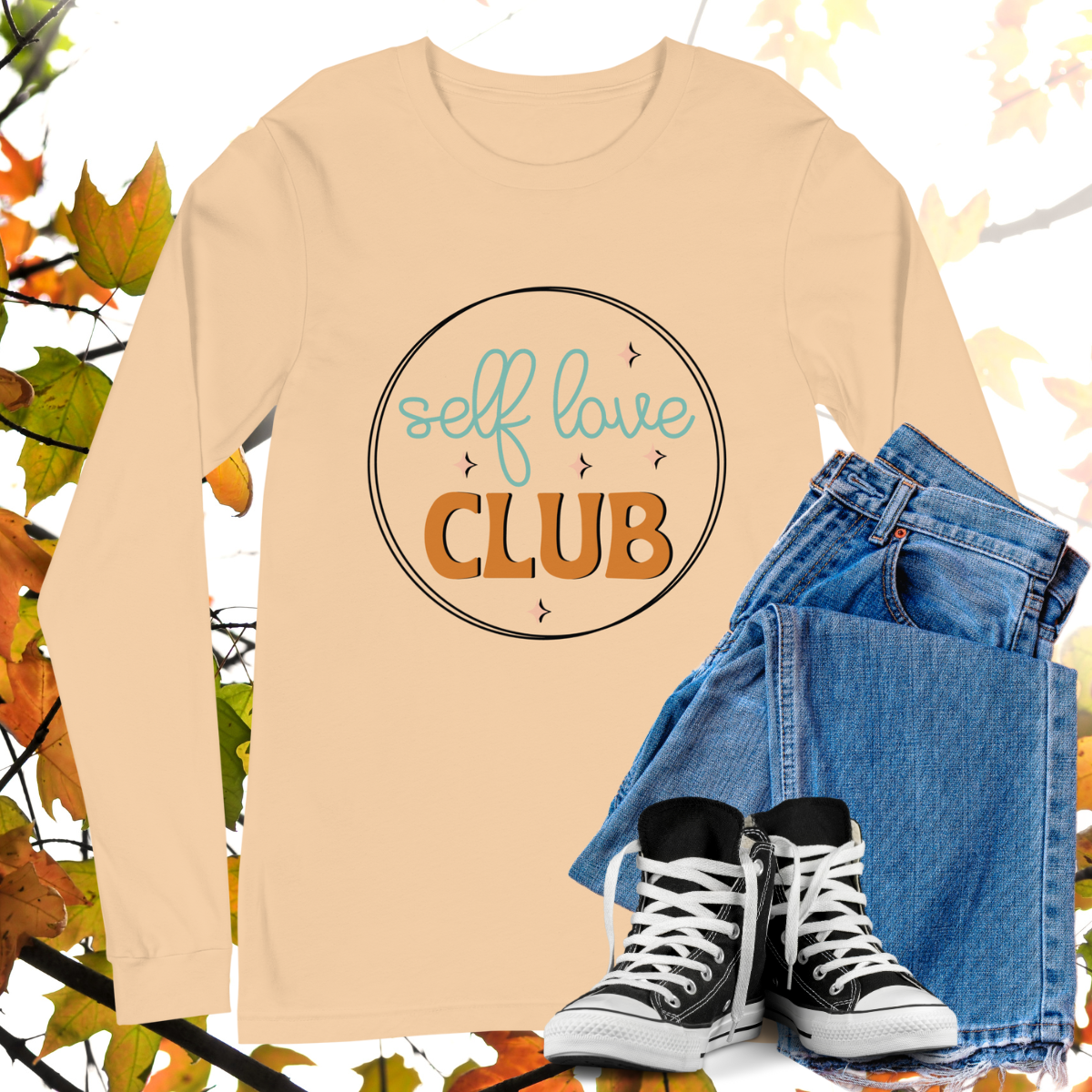 Self Love Club - Retro Long Sleeve Tee, Bella + Canvas