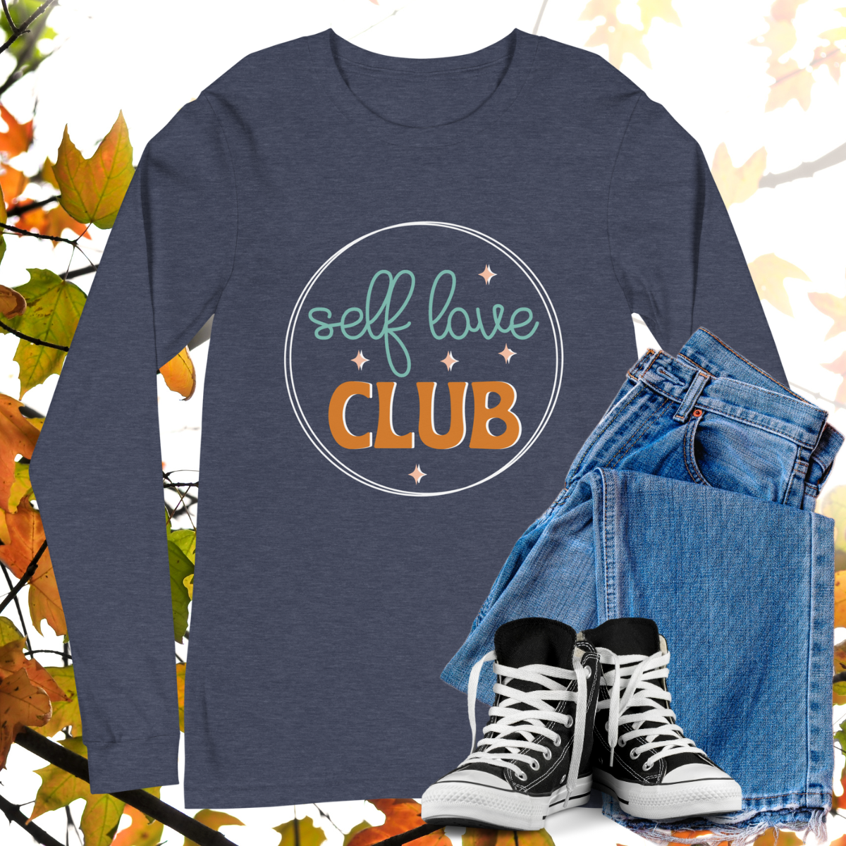 Self Love Club - Retro Long Sleeve Tee, Bella + Canvas