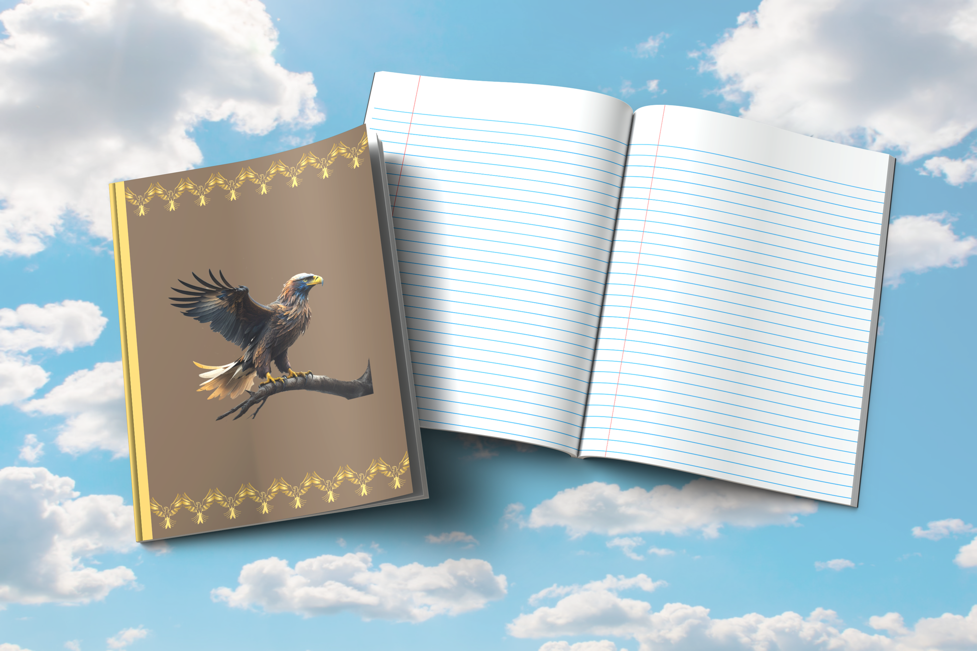 Sky Majesty Triumph: Eagle-Themed Composition Notebook