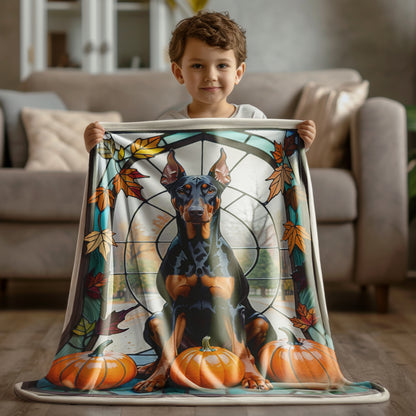 Doberman Dog Velveteen Plush Blanket - Pet Lover Gift, Doberman Pet Blanket, Dog Lover Gift