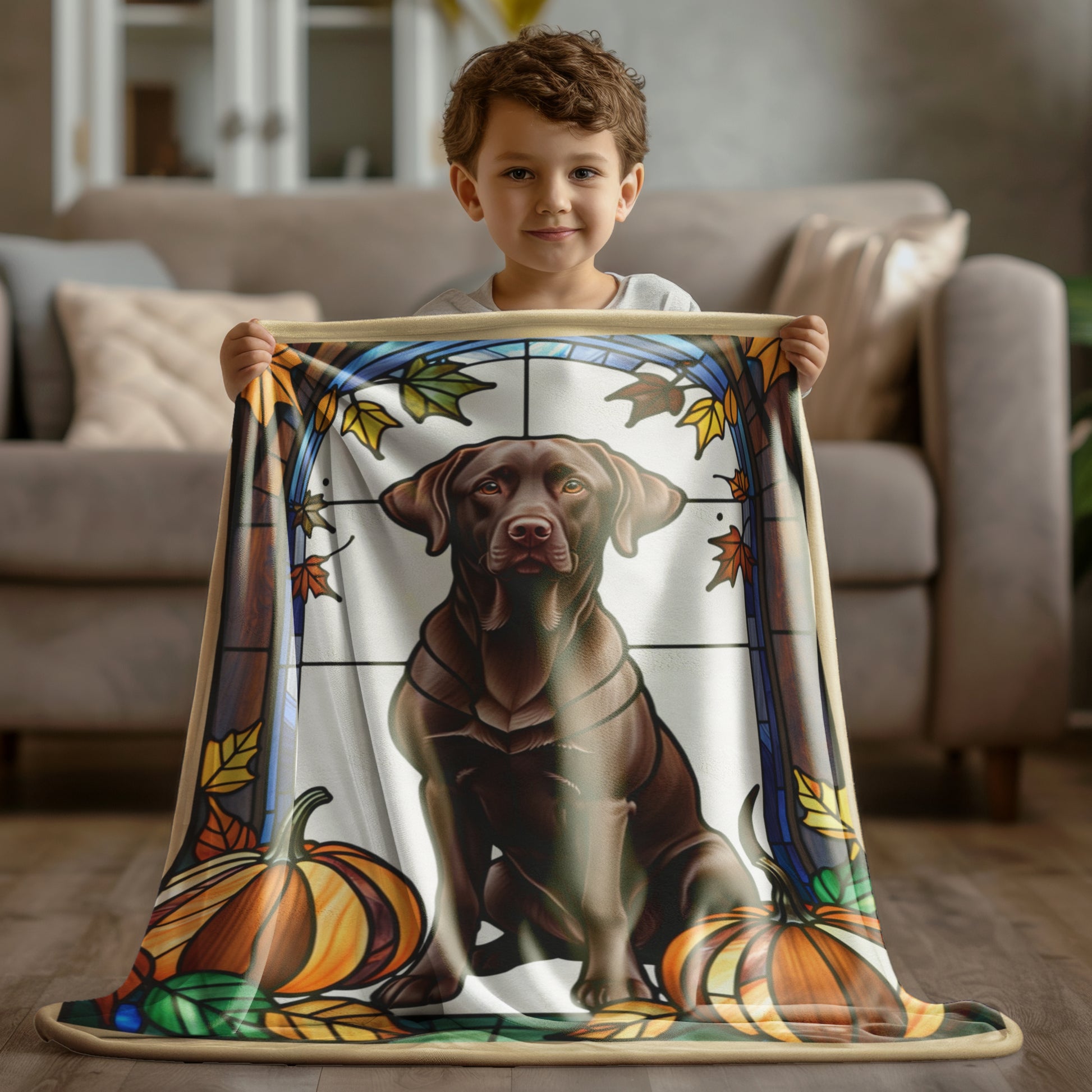 Chocolate Labrador Dog Blanket - Pet Lover Gift, Chocolate Labrador Pet Blanket, Dog Lover Gift