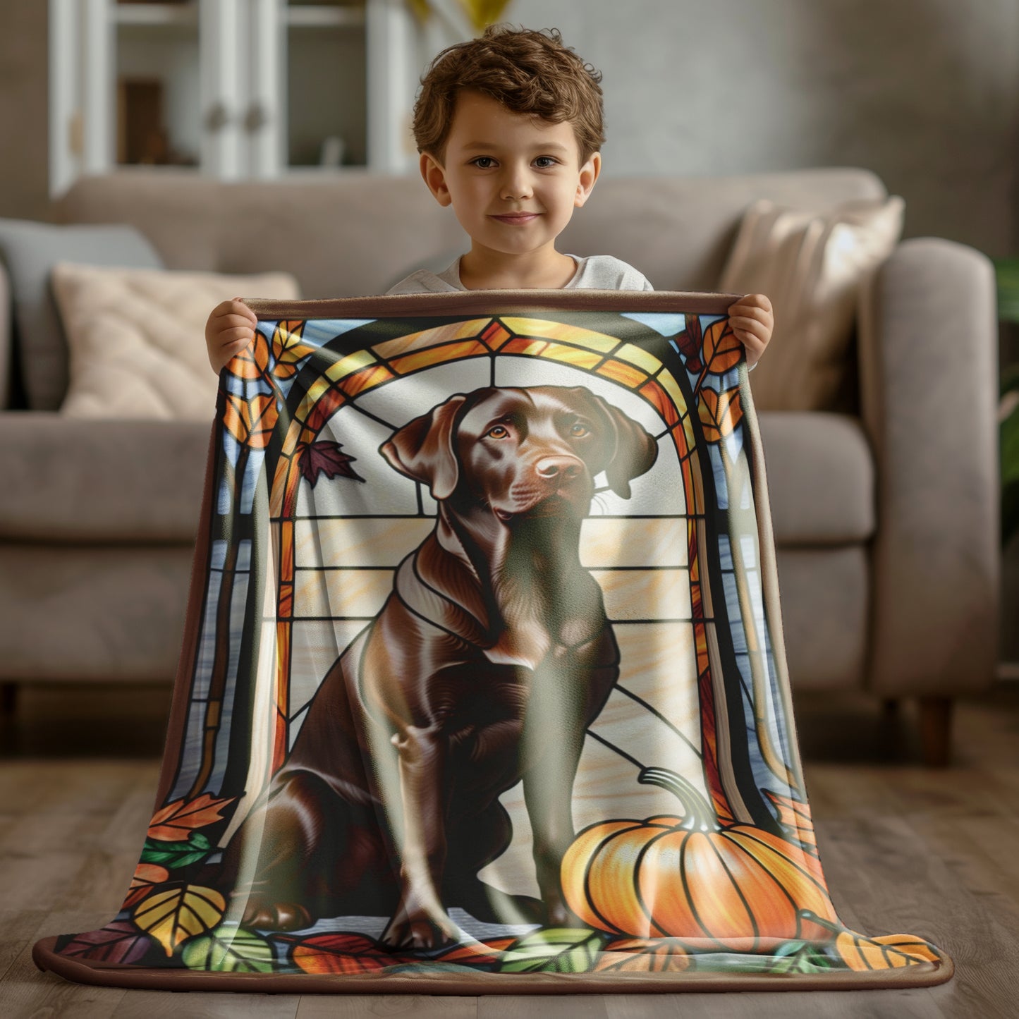 Chocolate Labrador Dog Blanket - Pet Lover Gift, Chocolate Labrador Pet Blanket, Dog Lover Gift