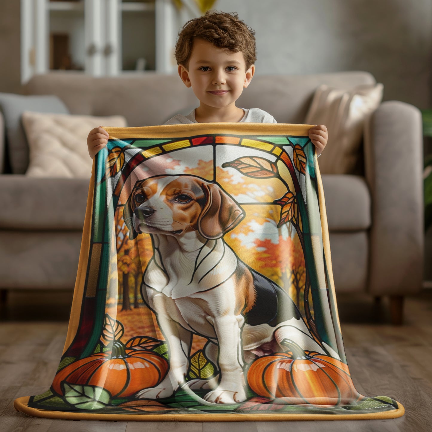 Beagle Dog Velveteen Plush Blanket - Pet Lover Gift, Beagle Pet Blanket, Dog Lover Gift