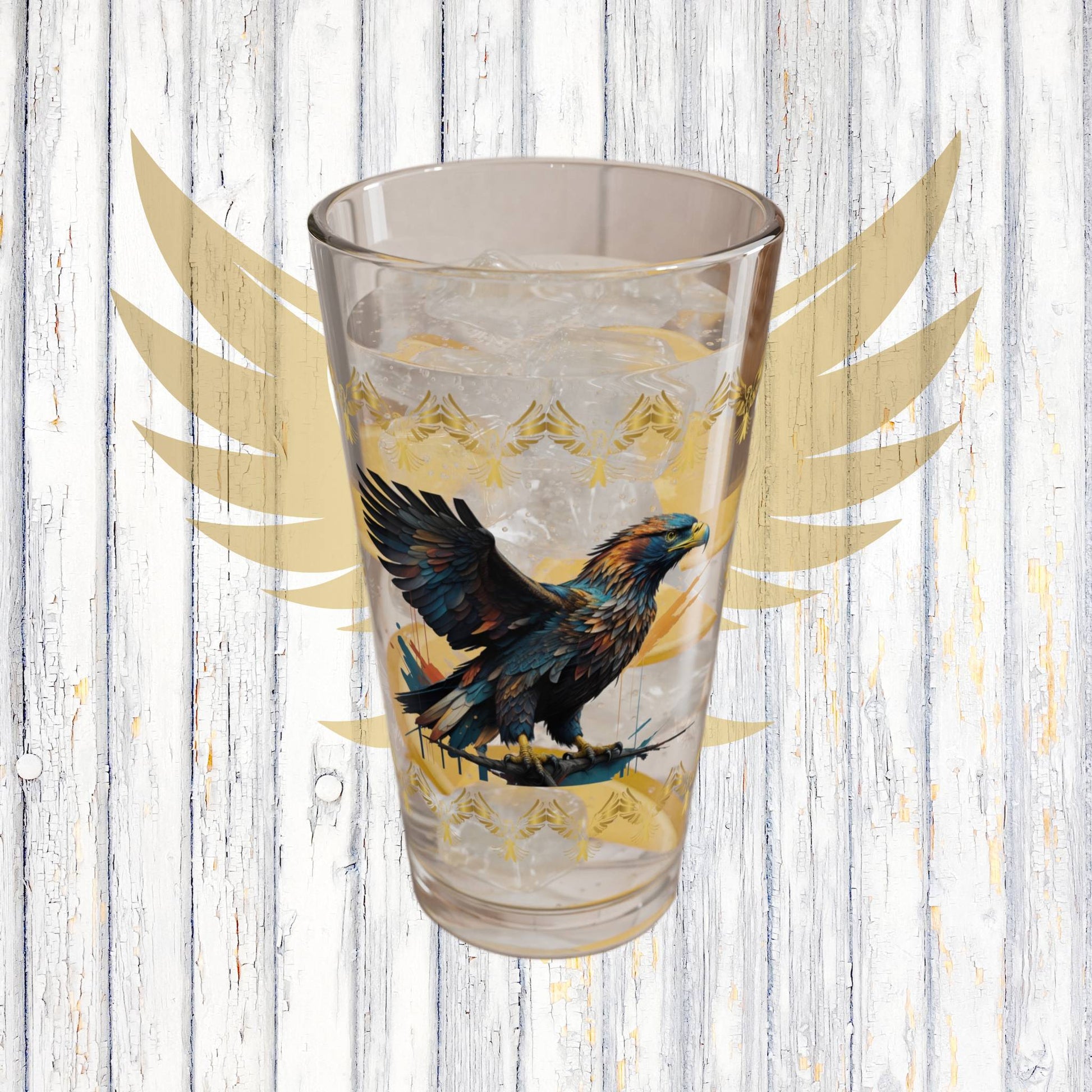 Soaring Eagle Triumph 16oz Eagle Pint Glass - Symbol of Strength, Resilience, and Mental Health Awareness