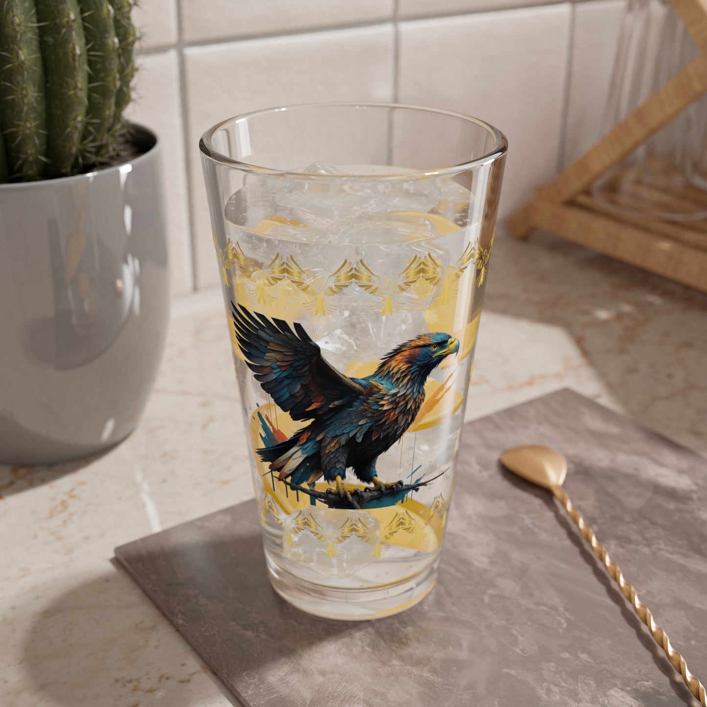 Soaring Eagle Triumph 16oz Eagle Pint Glass - Symbol of Strength, Resilience, and Mental Health Awareness