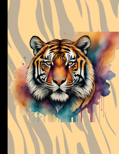 Stalking Serenity Tiger Therapy: Tiger-Themed Composition Notebook