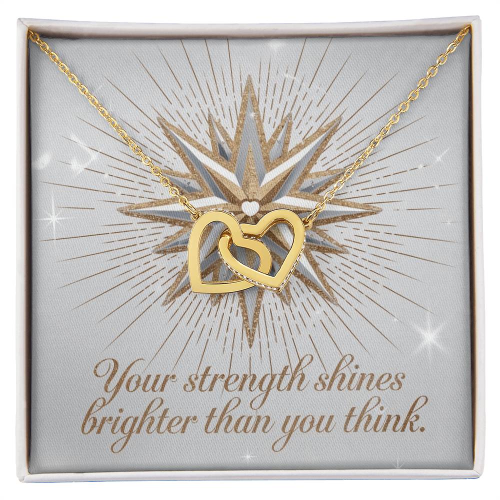 Your Strength Shines Brighter Than You Think: Interlocking Hearts Necklace - Symbol of Love, Connection, and Self-Care