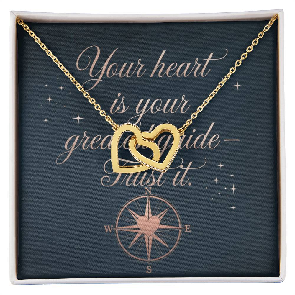 Your Heart Is Your Greatest Guide - Trust It: Interlocking Hearts Necklace - Symbol of Love, Connection, and Self-Care