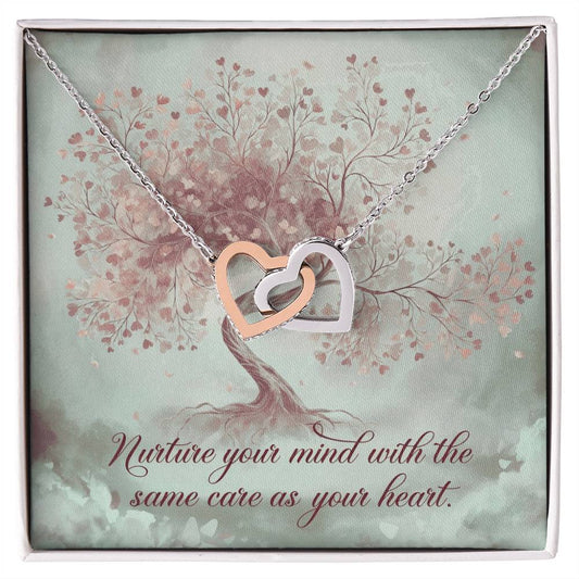 Nuture Your Mind With The Same Care As Your Heart: Interlocking Hearts Necklace - Symbol of Love, Connection, and Self-Care