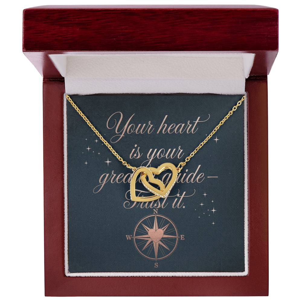 Your Heart Is Your Greatest Guide - Trust It: Interlocking Hearts Necklace - Symbol of Love, Connection, and Self-Care