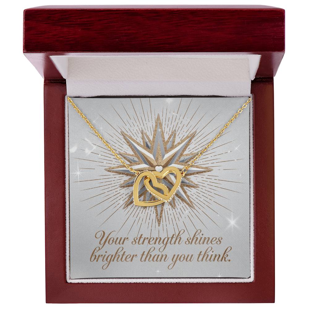 Your Strength Shines Brighter Than You Think: Interlocking Hearts Necklace - Symbol of Love, Connection, and Self-Care