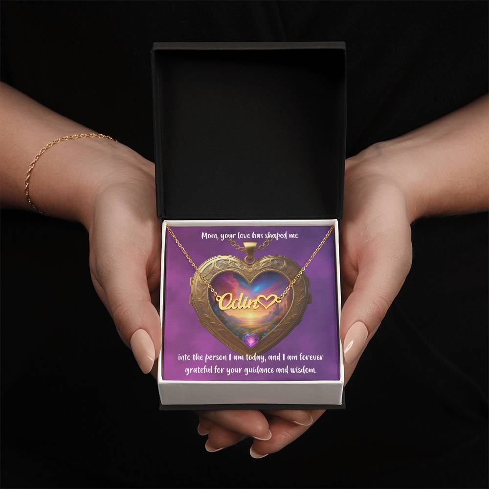 Mom, your love has shaped me into the person I am today, and I am forever grateful for your guidance and wisdom. - Forever Grateful Mom - Name Necklace + Heart