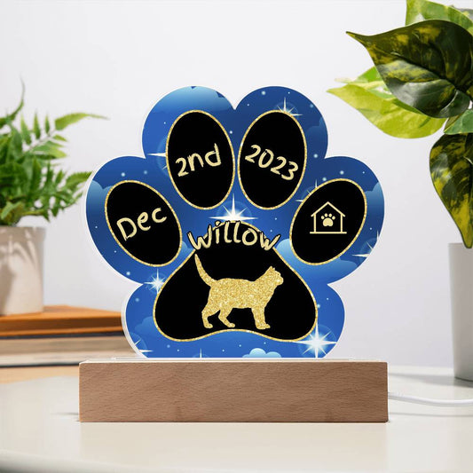 American Wirehair - Personalized Cat Gotcha Day Acrylic Paw Print Plaque