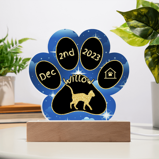 Abyssinian - Personalized Cat Gotcha Day Acrylic Paw Print Plaque