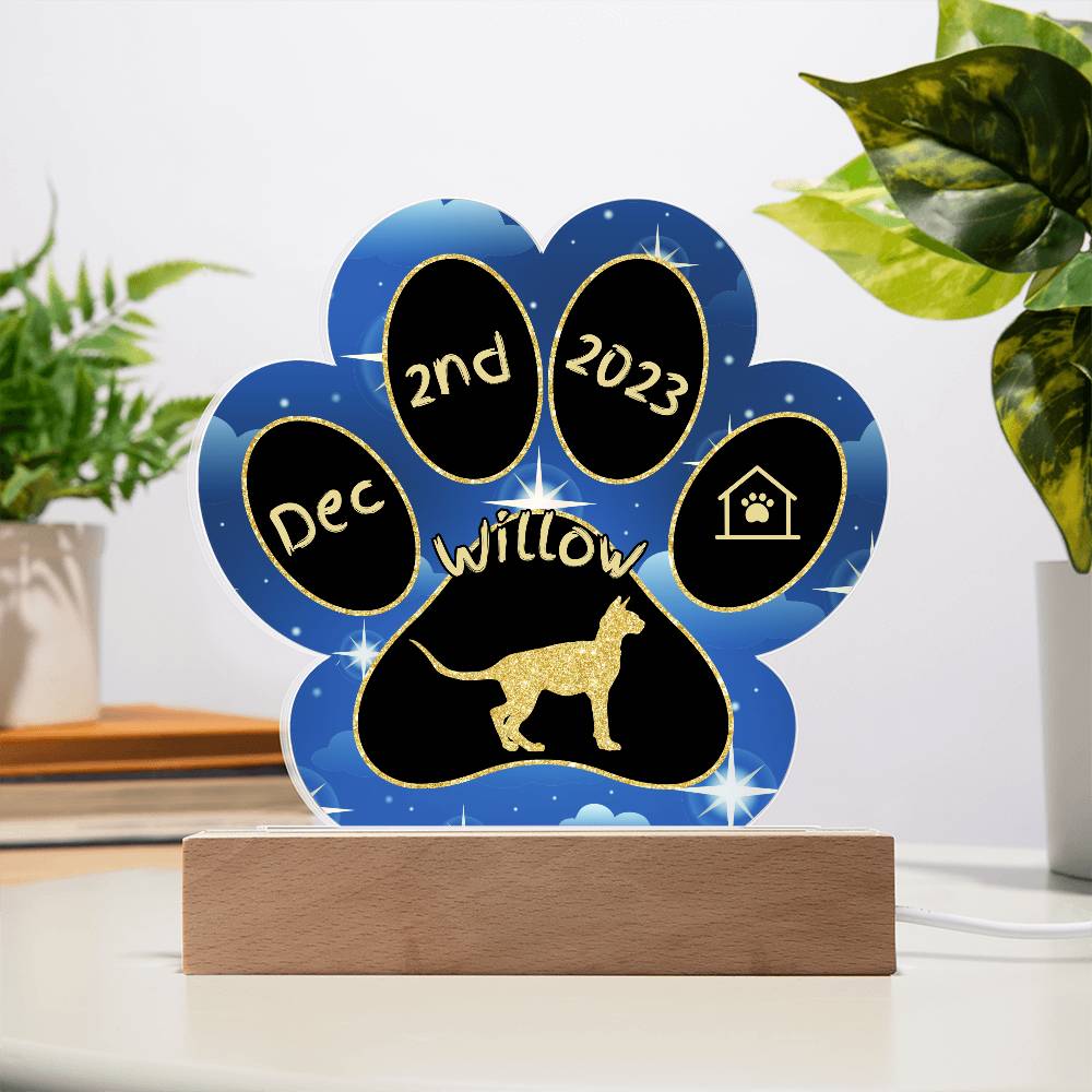 Sphynx - Personalized Cat Gotcha Day Acrylic Paw Print Plaque