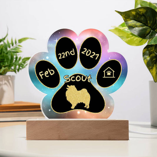 Keeshond - Personalized Dog Gotcha Day Acrylic Paw Print Plaque