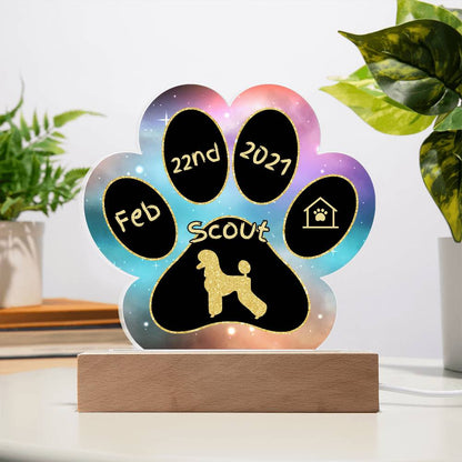 Poodle - Personalized Dog Gotcha Day Acrylic Paw Print Plaque