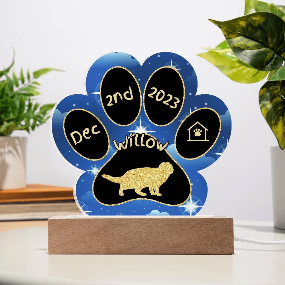 Scottish Fold - Personalized Cat Gotcha Day Acrylic Paw Print Plaque