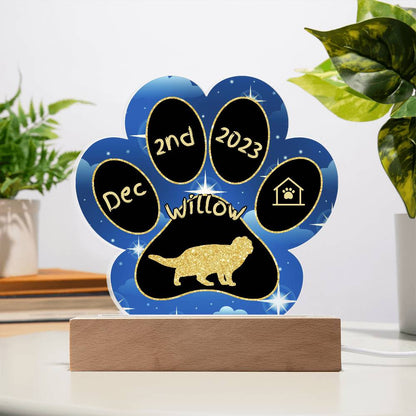 Scottish Fold - Personalized Cat Gotcha Day Acrylic Paw Print Plaque