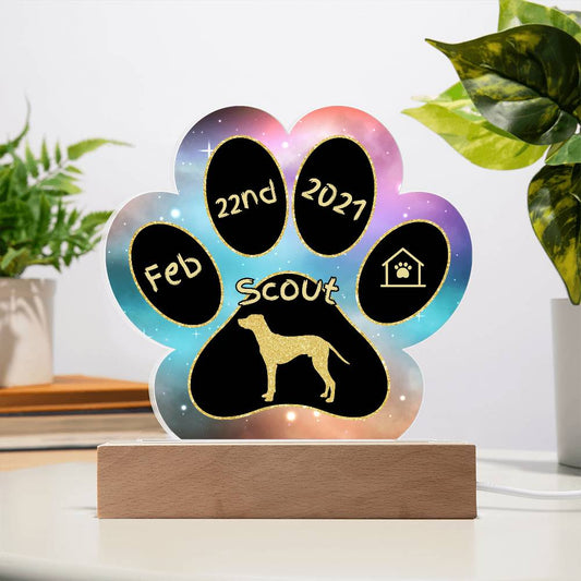 Dalmatian - Personalized Dog Gotcha Day Acrylic Paw Print Plaque