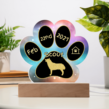 Husky - Personalized Dog Gotcha Day Acrylic Paw Print Plaque