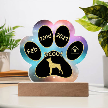 Boxer - Personalized Dog Gotcha Day Acrylic Paw Print Plaque