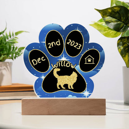 Asian Semi-Longhair - Personalized Cat Gotcha Day Acrylic Paw Print Plaque