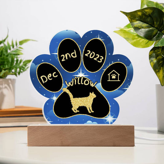 LaPerm - Personalized Cat Gotcha Day Acrylic Paw Print Plaque