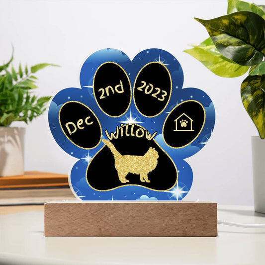 Birman - Personalized Cat Gotcha Day Acrylic Paw Print Plaque