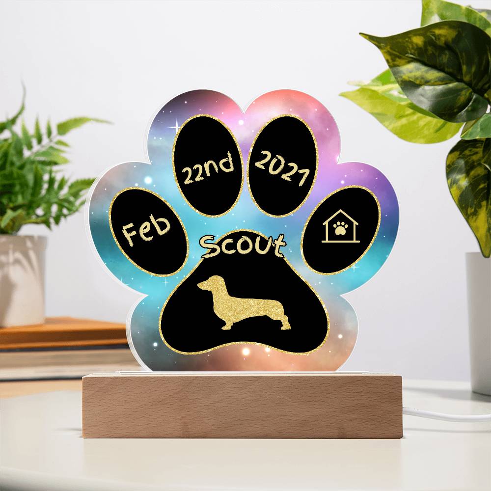 Dachshund - Personalized Dog Gotcha Day Acrylic Paw Print Plaque