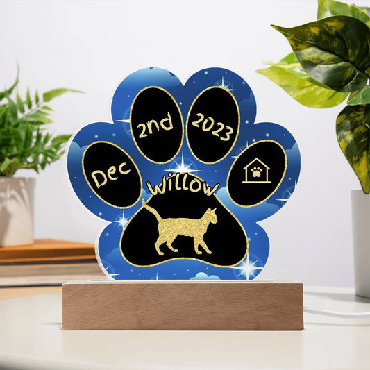 Serengeti - Personalized Cat Gotcha Day Acrylic Paw Print Plaque