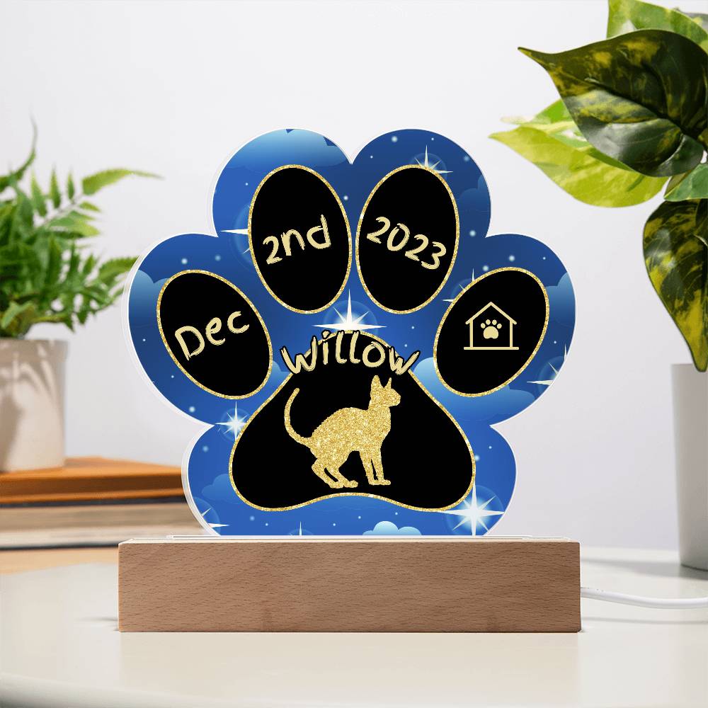 Oregon Rex - Personalized Cat Gotcha Day Acrylic Paw Print Plaque