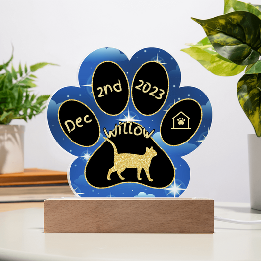 Asian - Personalized Cat Gotcha Day Acrylic Paw Print Plaque