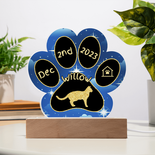 Ocicat - Personalized Cat Gotcha Day Acrylic Paw Print Plaque