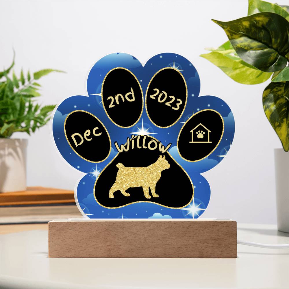 Highlander - Personalized Cat Gotcha Day Acrylic Paw Print Plaque