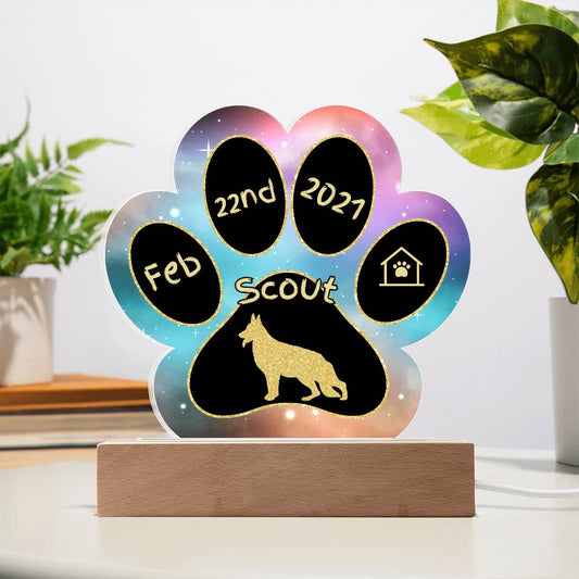 German Shepherd - Personalized Dog Gotcha Day Acrylic Paw Print Plaque